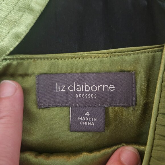 Liz Claiborne Green Babydoll Dress Size 4 - Picture 4 of 4